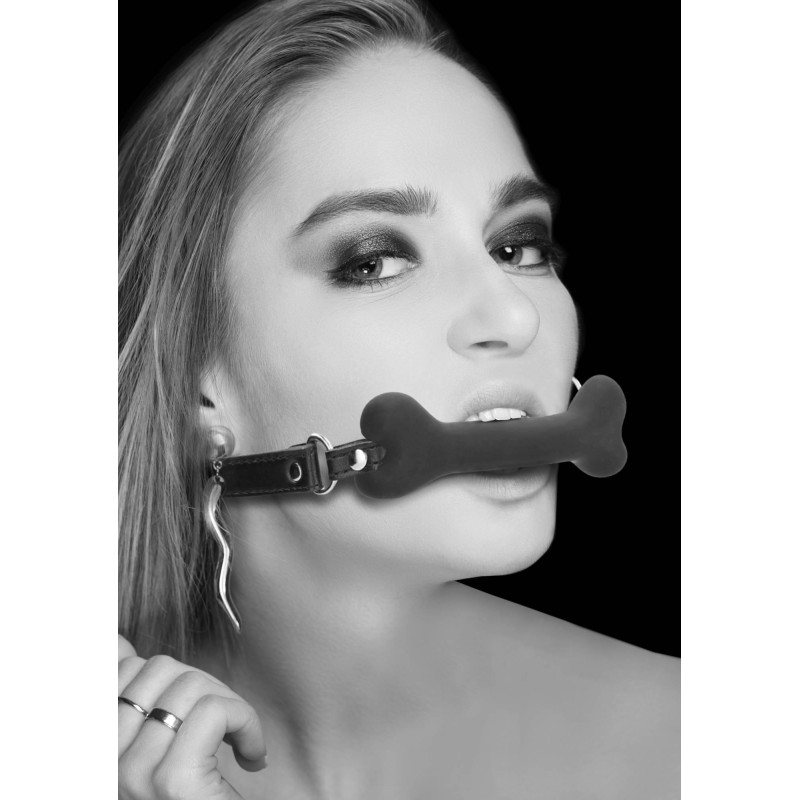 Silicone Bone Gag - With Adjustable Bonded Leather Straps